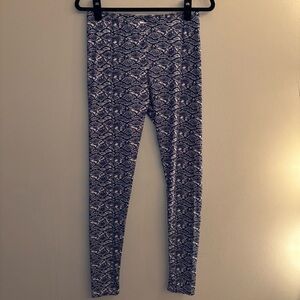 Amanda Blu Women’s Blue and White Snake Print Leggings Size L